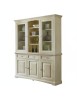 MOBILI 2G - CRISTALLIERA CON VETRINA IN LEGNO 3 ANTE SHABBY CHIC AVORIO ANTICATO L.170 P.46 H.215