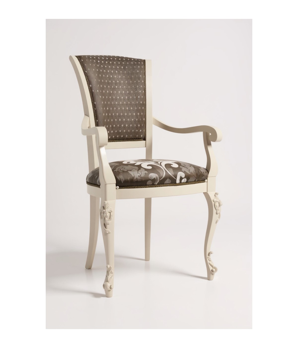 MOBILI 2G - CAPOTAVOLA INTAGLIATO IN LEGNO IMBOTTITO LACCATO BIANCO