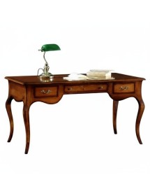 Scrivania classica 3 cassetti legno tinta noce 130x75x80