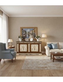 MOBILI 2G - MADIA CREDENZA 2 PORTE ARTE POVERA LACCATO DIPINTO/BASSANO 213 X 54 X H. 109 vista frontale