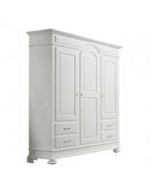 ARMADIO 3 PORTE 4 CASSETTI LEGNO SHABBY BIANCO 184X60X223 (2206)