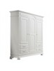 ARMADIO 3 PORTE 4 CASSETTI LEGNO SHABBY BIANCO 184X60X223 (2206)