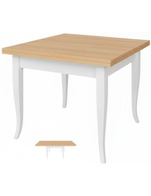 Tavolo quadrato allungabile shabby legno bicolore 80x80 90x90 100x100