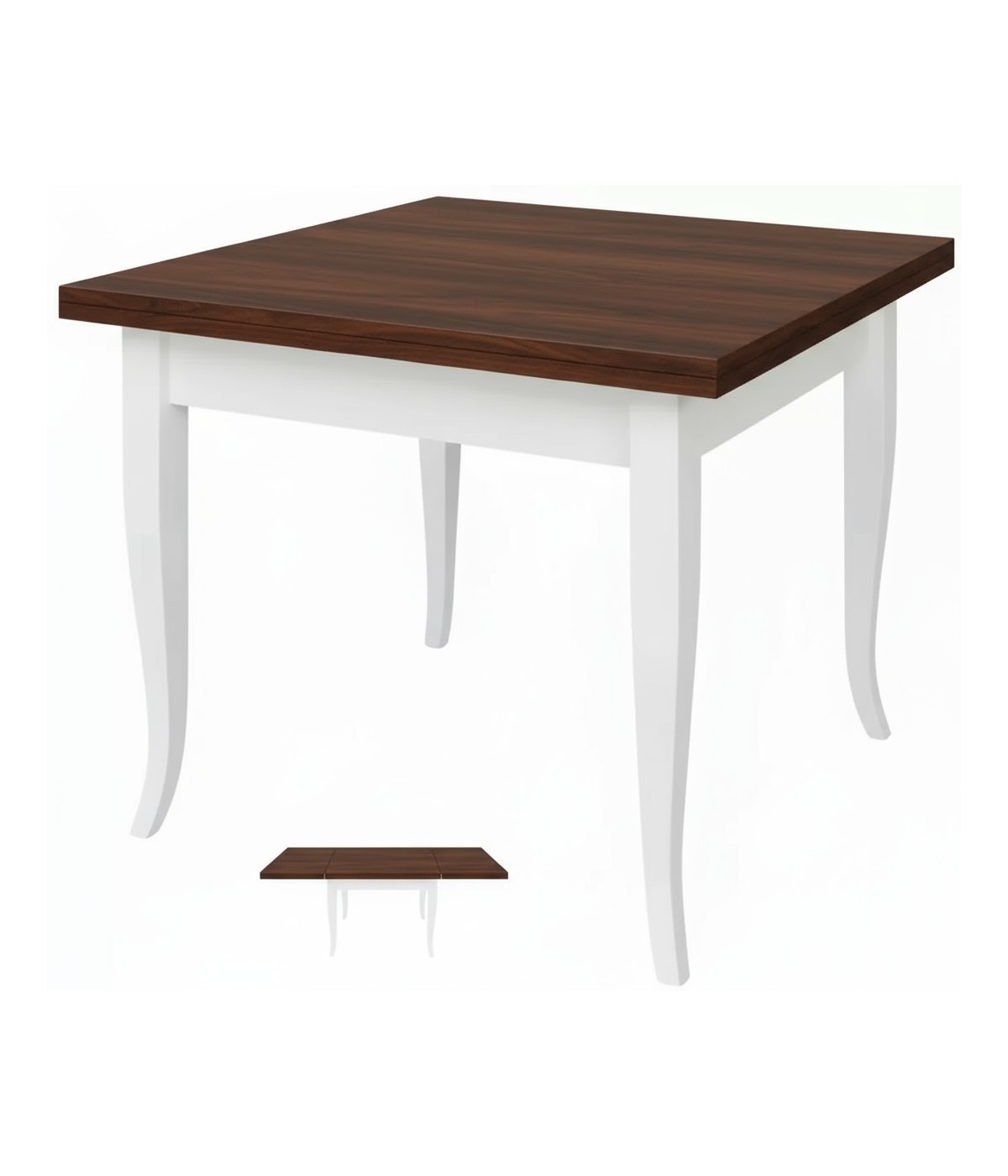 Tavolo quadrato allungabile shabby legno bicolore 80x80 90x90 100x100