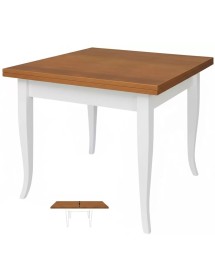 Tavolo quadrato allungabile shabby legno bicolore 80x80 90x90 100x100