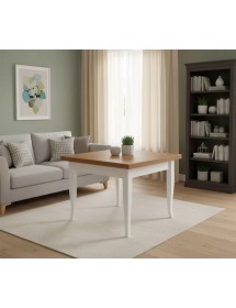 Tavolo quadrato allungabile shabby legno bicolore 80x80 90x90 100x100