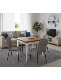 Tavolo quadrato allungabile shabby legno bicolore 80x80 90x90 100x100