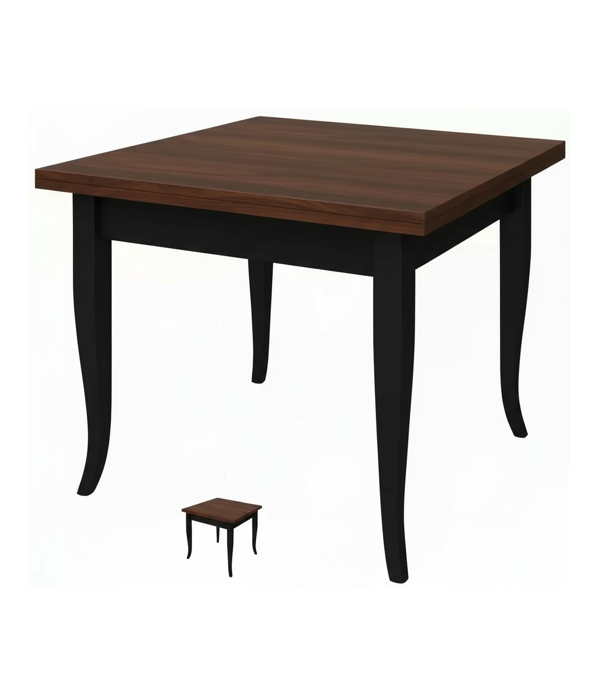 Tavolo quadrato allungabile shabby legno bicolore 80x80 90x90 100x100