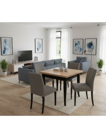 Tavolo quadrato allungabile shabby legno bicolore 80x80 90x90 100x100