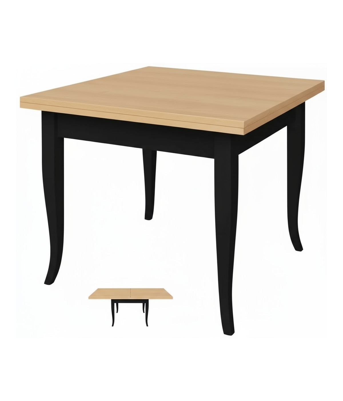 Tavolo quadrato allungabile shabby legno bicolore 80x80 90x90 100x100