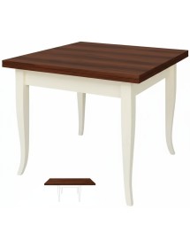 Tavolo quadrato allungabile shabby legno bicolore 80x80 90x90 100x100