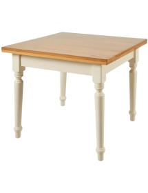 Tavolo quadrato allungabile tornito shabby legno bicolore 80x80 90x90 100x100