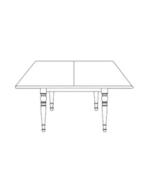 Tavolo quadrato allungabile tornito shabby legno bicolore 80x80 90x90 100x100