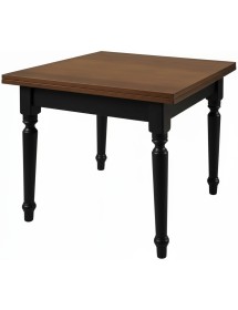 Tavolo quadrato allungabile tornito shabby legno bicolore 80x80 90x90 100x100