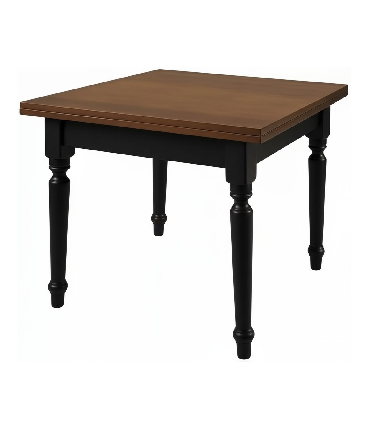 Tavolo quadrato allungabile tornito shabby legno bicolore 80x80 90x90 100x100