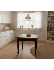 Tavolo quadrato allungabile tornito shabby legno bicolore 80x80 90x90 100x100