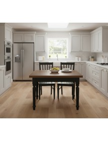 Tavolo quadrato allungabile tornito shabby legno bicolore 80x80 90x90 100x100