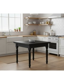 Tavolo quadrato allungabile tornito shabby legno bicolore 80x80 90x90 100x100