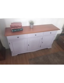 MADIA CREDENZA 3 PORTE IN LEGNO LACCATO LAVANDA  L.156 P.42 H.85