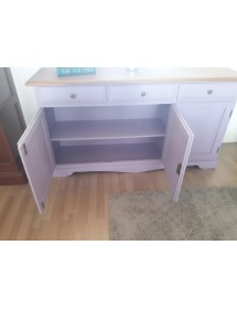 MADIA CREDENZA 3 PORTE IN LEGNO LACCATO LAVANDA  L.156 P.42 H.85