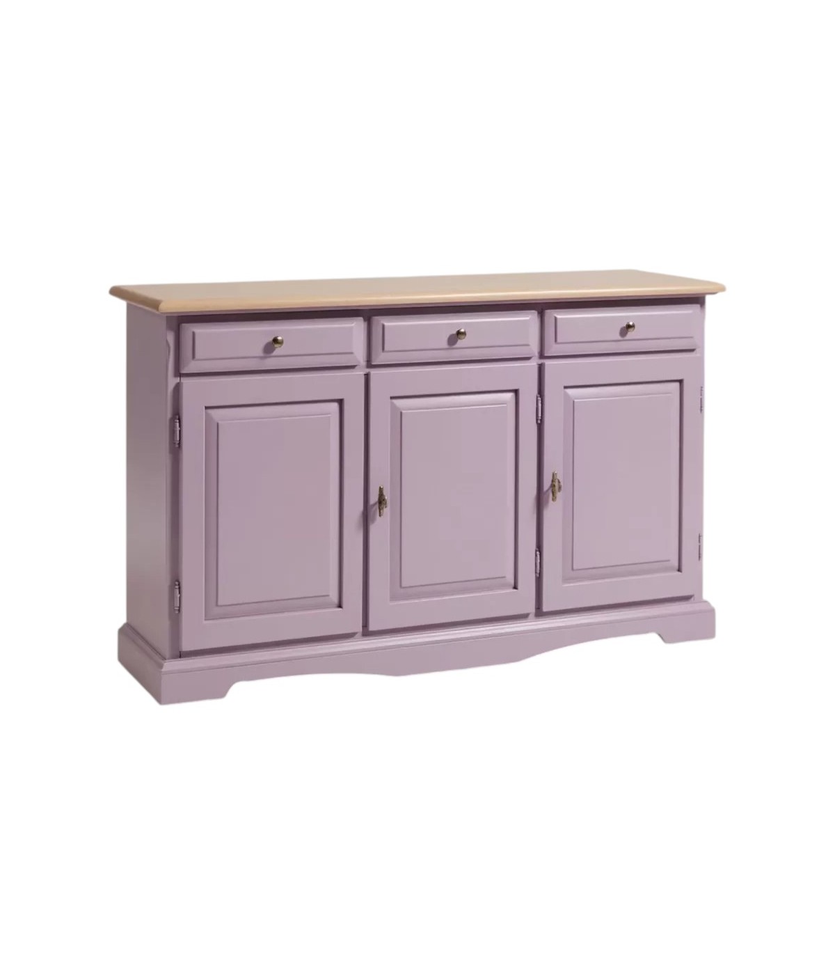 MADIA CREDENZA 3 PORTE IN LEGNO LACCATO LAVANDA  L.156 P.42 H.85