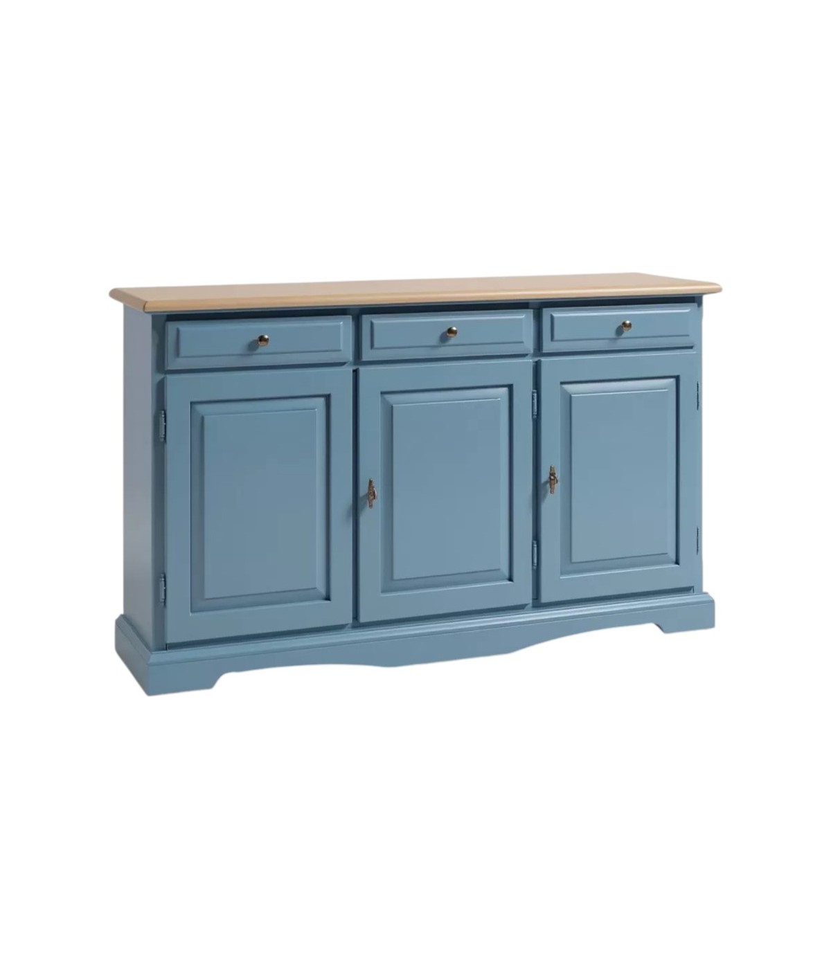 MADIA CREDENZA IN LEGNO LACCATO PENNELLATO CARTA DA ZUCCHERO  L.156 P.42 H.85