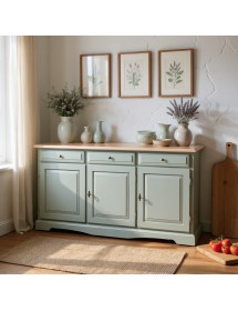 MADIA CREDENZA IN LEGNO LACCATO PENNELLATO TORTORA  L.156 P.42 H.85