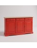 MADIA CREDENZA IN LEGNO LACCATO PENNELLATO ROSSO  L.156 P.42 H.85
