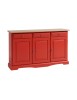 MADIA CREDENZA IN LEGNO LACCATO PENNELLATO ROSSO  L.156 P.42 H.85