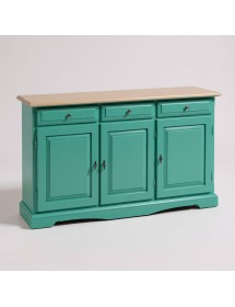 MADIA CREDENZA 3 PORTE IN LEGNO LACCATO VERDE L.156 P.42 H.85