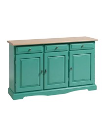 MADIA CREDENZA 3 PORTE IN LEGNO LACCATO VERDE L.156 P.42 H.85