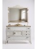 MOBILE BAGNO LEGNO BAROCCO BIANCO PATINATO VARIE MISURE L.103/123/133/143 H.97 P. 60