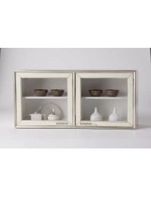 Pensile vetro 2 ante legno massello di frassino vari colori 128x37x65