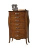 Cassettiera 7 cassetti in legno arte povera tinta noce L.80 x P.47 H.138
