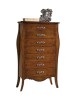 Cassettiera 7 cassetti in legno arte povera tinta noce L.80 x P.47 H.138