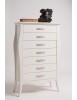Cassettiera 7 cassetti in legno shabby bianco L.80 x P.47 H.138 (494)
