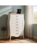 Cassettiera 7 cassetti in legno shabby bianco L.80 x P.47 H.138 (494)