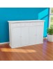 Madia Credenza legno 4 porte 4 cassetti shabby bianco anticato 160X40X110