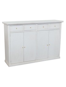 Madia Credenza legno 4 porte 4 cassetti shabby bianco anticato 160X40X110