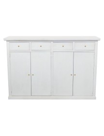 Madia Credenza legno 4 porte 4 cassetti shabby bianco anticato 160X40X110