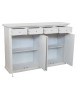 Madia Credenza legno 4 porte 4 cassetti shabby bianco anticato 160X40X110
