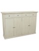 Madia Credenza legno 4 porte 4 cassetti shabby avorio anticato 160X40X110