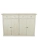 Madia Credenza legno 4 porte 4 cassetti shabby avorio anticato 160X40X110
