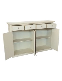 Madia Credenza legno 4 porte 4 cassetti shabby avorio anticato 160X40X110