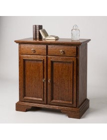 Credenza 2 Ante 2 cassetti arte povera legno massello tinta noce 90X40X94