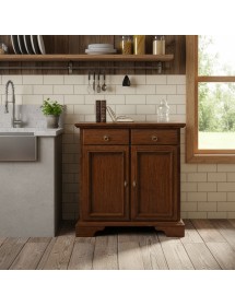 Credenza 2 Ante 2 cassetti arte povera legno massello tinta noce 90X40X94