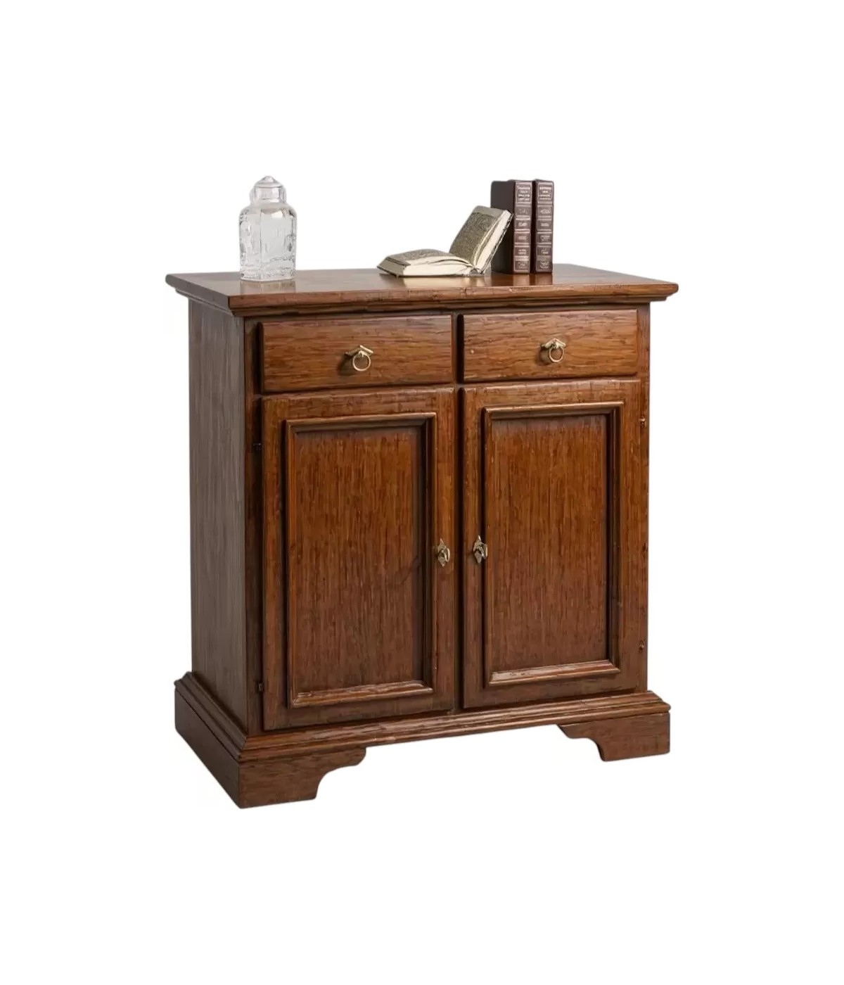 Credenza 2 Ante 2 cassetti arte povera legno massello tinta noce 90X40X94