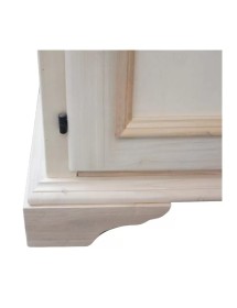 Credenza 2 Ante 2 cassetti arte povera legno massello bianco 90X40X94