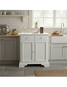 Credenza 2 Ante 2 cassetti arte povera legno massello bianco 90X40X94