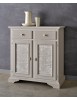 Credenza 2 Ante 2 cassetti shabby legno massello tortora decorata 90X40X94